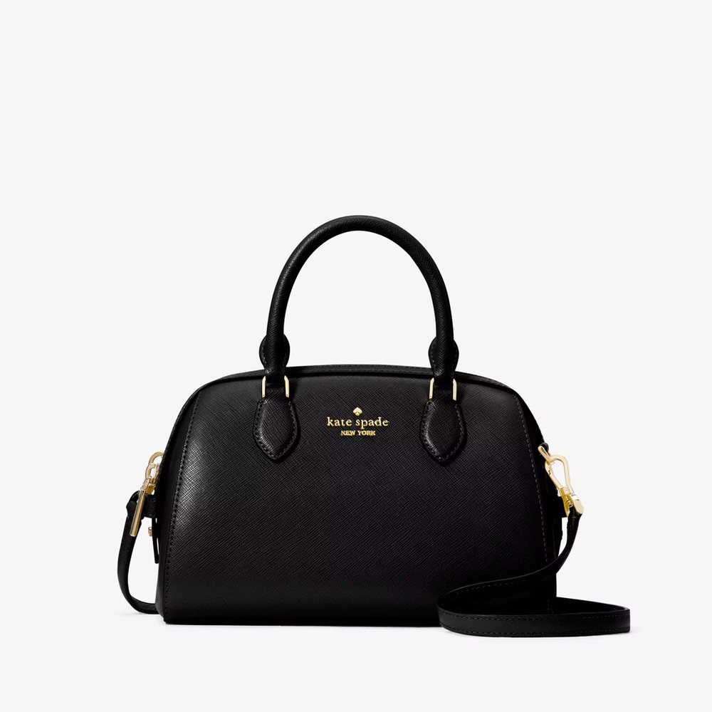 NWT Kate Spade Madison Saffiano Leather Small Duffle Crossbody Black KF493
